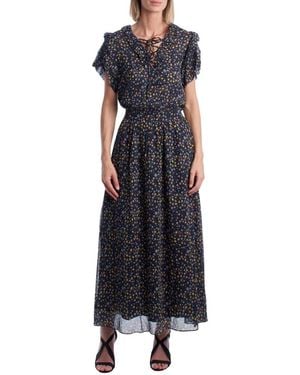 Zadig & Voltaire Long Dress With Bow Neckline And Ruffles Wjcf0402F - Black