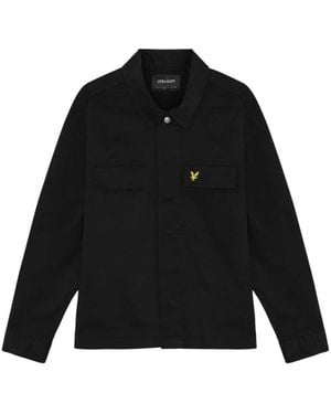 Lyle & Scott Jassen ,Zwart ,Katoen Washed Overshirt