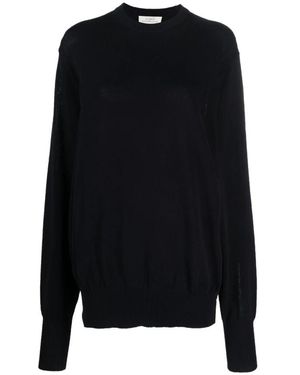 Studio Nicholson Truien & Vesten ,Blauw ,Katoen Malun Oversized Crew Neck - Zwart