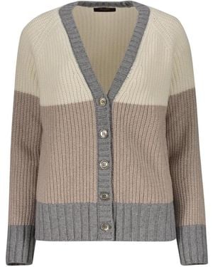 Moorer Ribgebreide Cardigan - Bruin