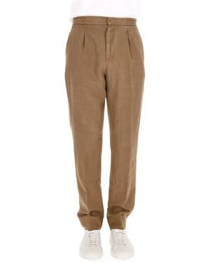 Officine Generale Slim-Fit Trousers - Natural