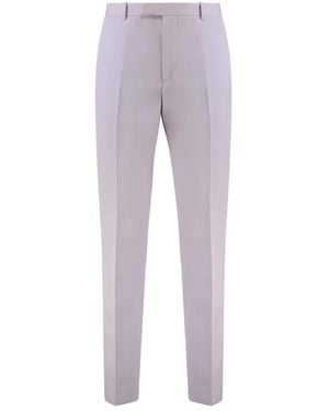 Gucci Broeken ,Paars ,Wol Wollen Gabardine Broek