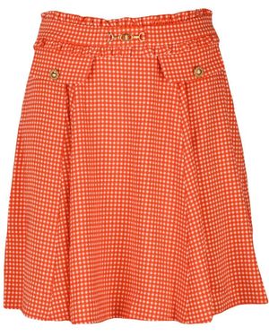 Elisabetta Franchi Rokken ,Rood ,Gonna A Ruota - Oranje