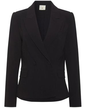 Heartmade Jassen ,Zwart ,Polyester Zwarte Blazer Met V-Hals En Klepzakken