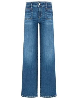 Cambio Jeans ,Blauw ,Denim Wide Leg Denim Tess