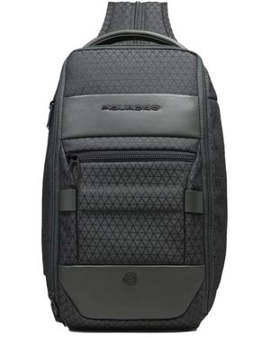 Piquadro Tassen ,Groen ,Leer W139 Sling Bag - Zwart