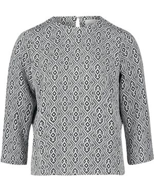 Cartoon Grafische Jacquard Blouse Shirt - Grijs