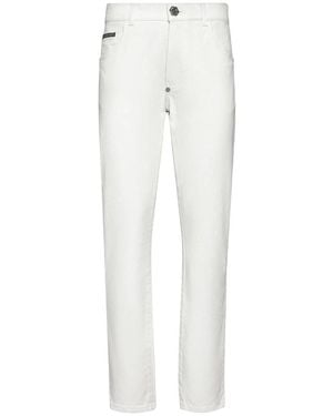 Philipp Plein Denim Broeken Ex Boyfriend Fit - Wit
