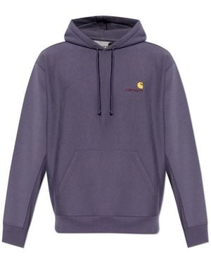 Carhartt Hoodies & Sweatvesten ,Paars ,Katoen American Script Sweatshirt