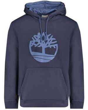 Timberland Blaue kapuzenpullover mit langen ärmeln