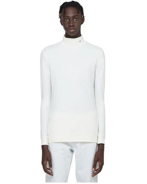 Issey Miyake R-Gesticktes Rollkragen-Top - Weiß