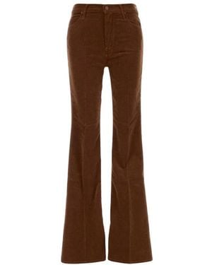 Mother Wide Trousers - Brown