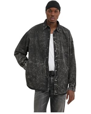 DIESEL Overhemden ,Zwart ,Katoen S-Veken Shirt