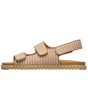 Voile Blanche Flat Sandals - Natural