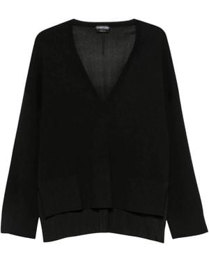 Tom Ford V-Hals Kasjmier En Zijde Pullover - Zwart