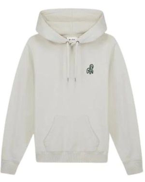 OLAF HUSSEIN Minimalistischer logo hoodie für komfort und stil - Weiß