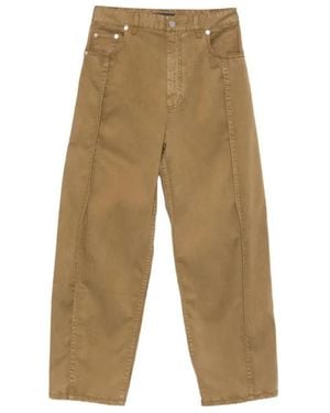 Tibi Garment Dyed Stretch Twill Tuck Pant - Natur