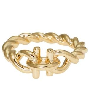 Ferragamo Torchon Hook Ring - Mettallic