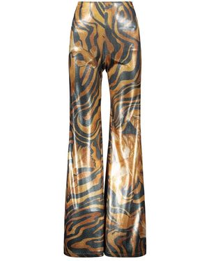 Alberta Ferretti Lichte Palazzo Broeken - Metallic