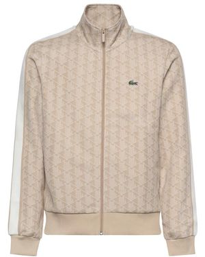 Lacoste Hoodies & Sweatvesten ,Katoen Track Jacket - Naturel