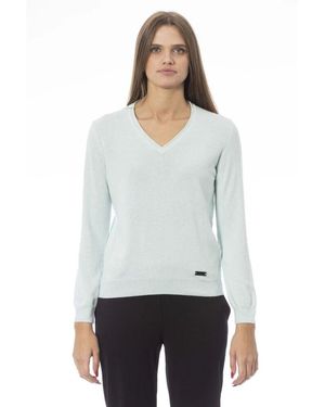 Baldinini V-ausschnitt langarm pullover dv8018_genova - Weiß