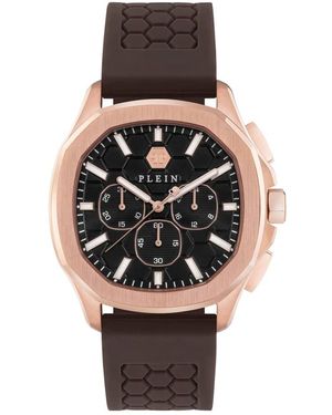 Philipp Plein Orologio spectre chrono cinturino in silicone marrone - Multicolore