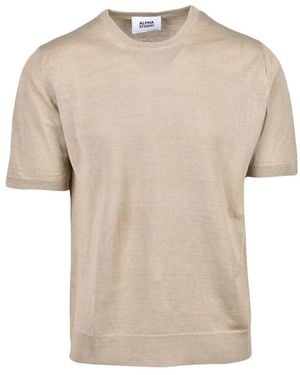 Alpha Studio Round-Neck Knitwear - Natural