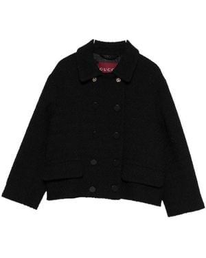 Gucci Schwarze Jacken Mit Kurzem Kragen