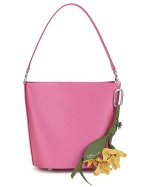 Self-Portrait Tassen ,Roze ,Polyester Pf 26312P Floral Versierde Bucket Bag