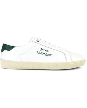 Saint Laurent Weiße Sneaker Mit Eleganter Stickerei