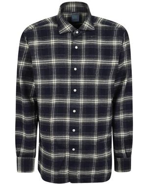 Barba Napoli Overhemden ,Blauw ,Katoen Neck Shirt - Zwart