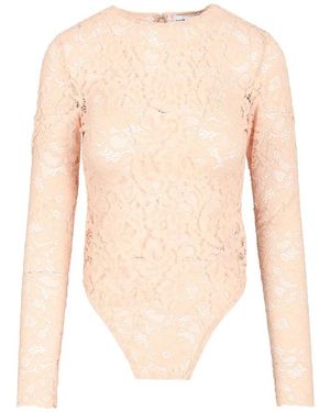 Self-Portrait Bloemenkant Bodysuit - Naturel