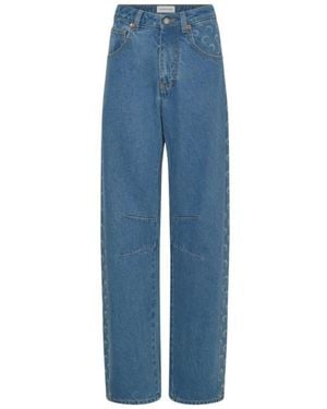 Marine Serre Loose-Fit Jeans - Blue