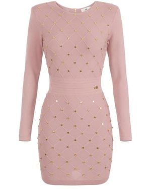 Elisabetta Franchi Knitted Dresses - Pink