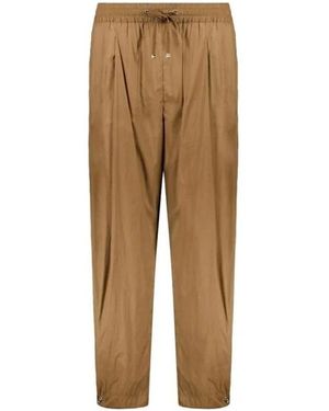 Herno Broeken ,Bruin ,Broek Met Elastische Tailleband En Trekkoord - Naturel