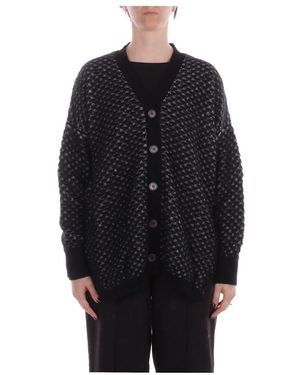 Manila Grace Maglia Cardigan - Schwarz