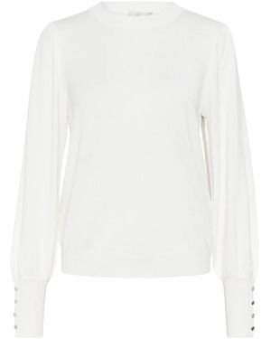 Kaffe Round-Neck Knitwear - White