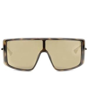 McQueen Accessoires ,Bruin ,T-Bar Zonnebril Schildpadbruin - Metallic