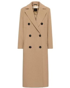 Inwear Double-Breasted Coats - Natural