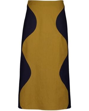 Colville Farbblock Baumwollrock - Grün