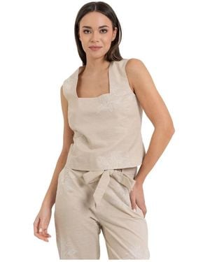 Kocca Sleeveless Tops - Natural