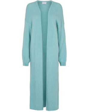 American Dreams June Long Alpaca Cardigan - Blauw