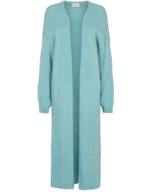 American Dreams June Long Alpaca Cardigan - Blauw