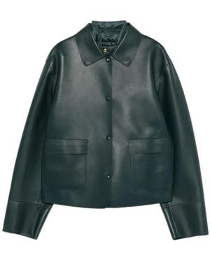 Moncler Leather Jackets - Vert