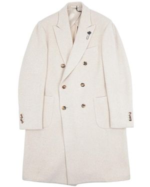 Lardini Double-Breasted Coats - White
