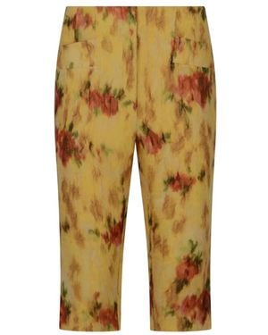 Ganni Cropped Trousers - Amarillo