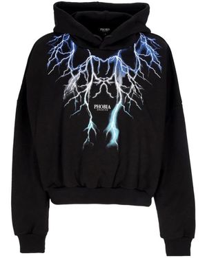 PHOBIA ARCHIVE Lightning Crop Hoodie - Zwart