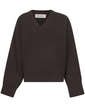 Rohe V-Neck Knitwear - Negro