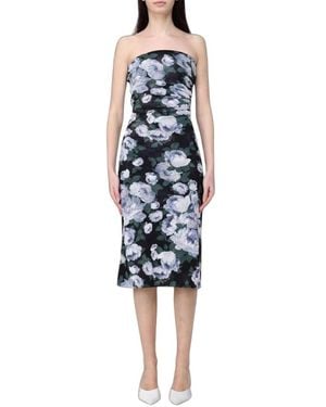 Stella McCartney Kleedjes ,Veelkleurig ,Nylon Bunch Of Roses Mesh Midi Jurk - Blauw