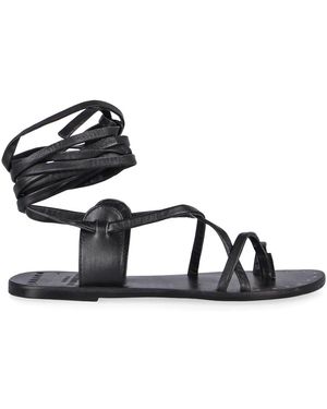 Manebí St Tropez Leder Sandalen - Schwarz